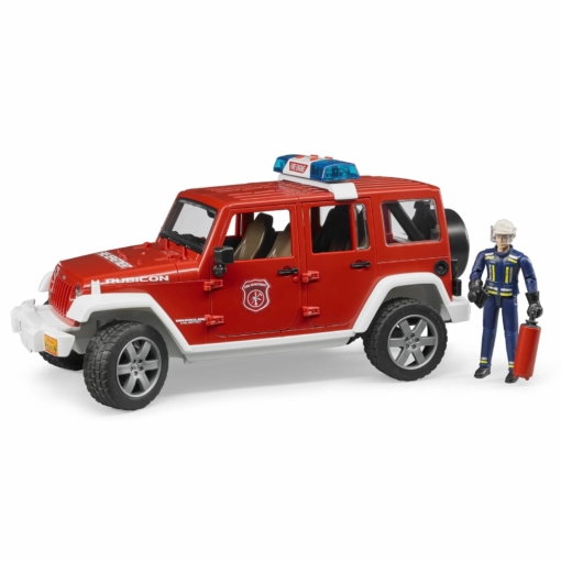 Bruder Jeep Wrangler Rubicon Fire Department Vehicle & Fireman 02528