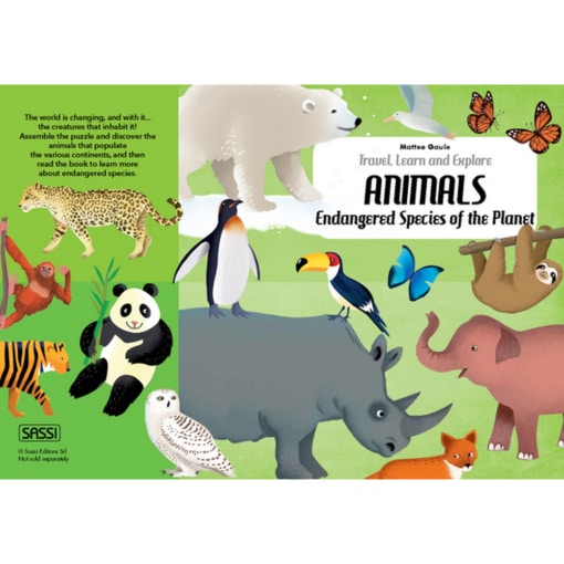 Sassi® Travel, Learn and Explore - Puzzle and Book Set - Endangered Species of the Plan - Image 4