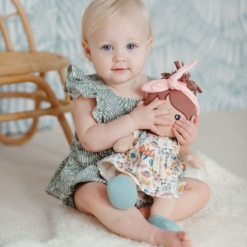 Apple Park Earthtone Floral Muslin Dress