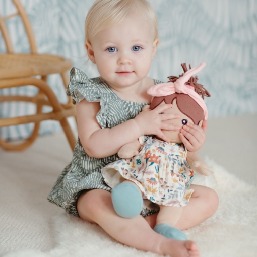 Apple Park Earthtone Floral Muslin Dress