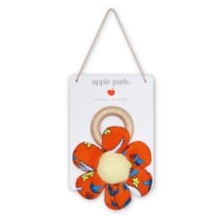 Apple Park Enchanted Leaves Orange Teething Rattle