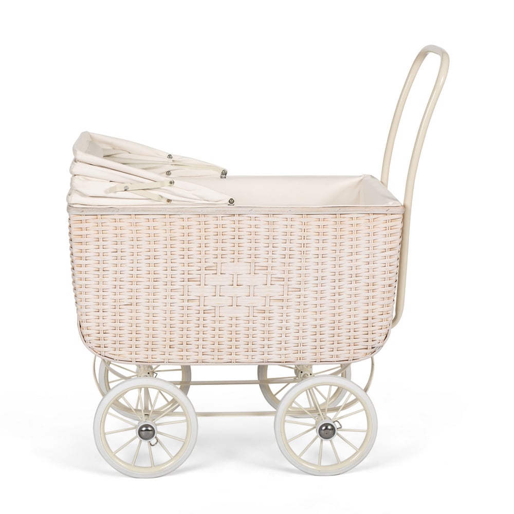 rattan doll pram