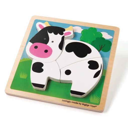 Bigjigs Chunky Lift Out Cow Puzzle