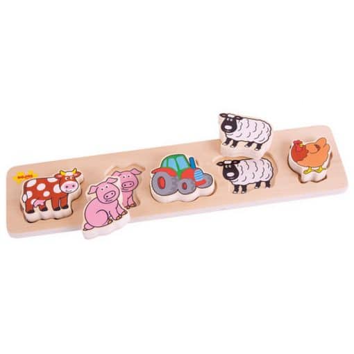 Bigjigs Chunky Lift and Match Puzzle - Farm
