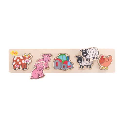 Bigjigs Chunky Lift and Match Puzzle - Farm