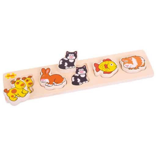 Bigjigs Chunky Lift and Match Puzzle - Pets