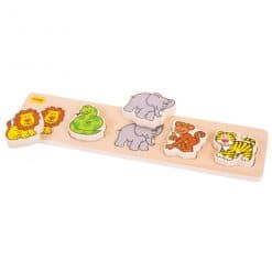Bigjigs Chunky Lift and Match Safari Puzzle