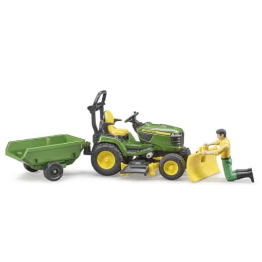 Bruder® Bworld John Deere Lawn Tractor with Trailer and Gardener - Image 4