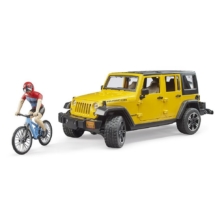 Bruder Jeep Wrangler Rubicon with Mountain Bike and Rider