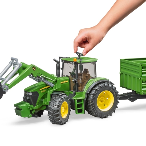 BruderJohn Deere 7930 Tractor with Frontloader and Trailer - Image 2