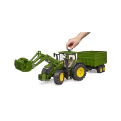 Bruder John Deere Tractor with Loader and Trailer