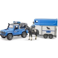 Bruder Land Rover Defender Police Vehicle with Horse Trailer