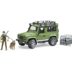 Bruder Land Rover Defender Station Wagon with Forester and Dog