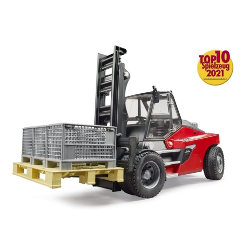 Bruder Linde HT160 Forklift with Pallet and 3 Cages - Image 2