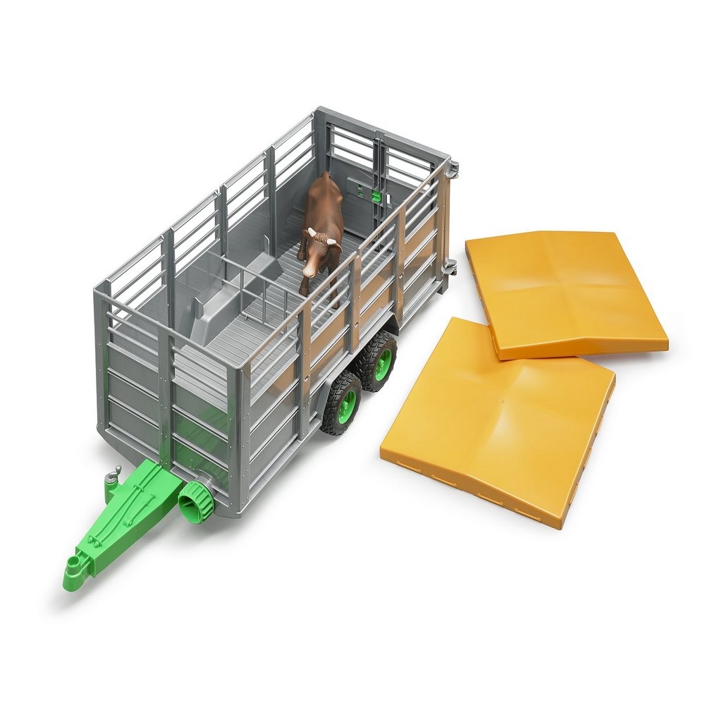 Bruder Livestock Trailer with 1 cow - Image 2