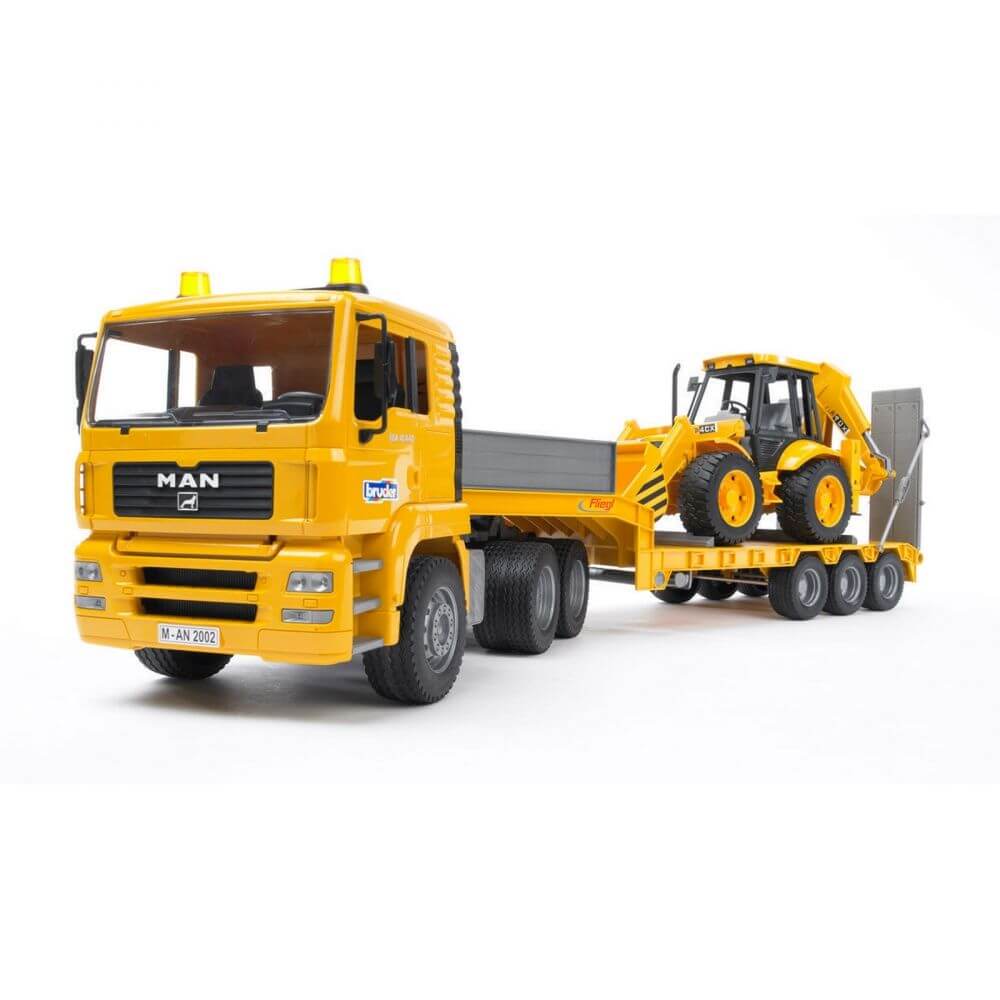 Bruder MAN TGA Low Load Truck with JCB Backhoe Loader - Jadrem Toys