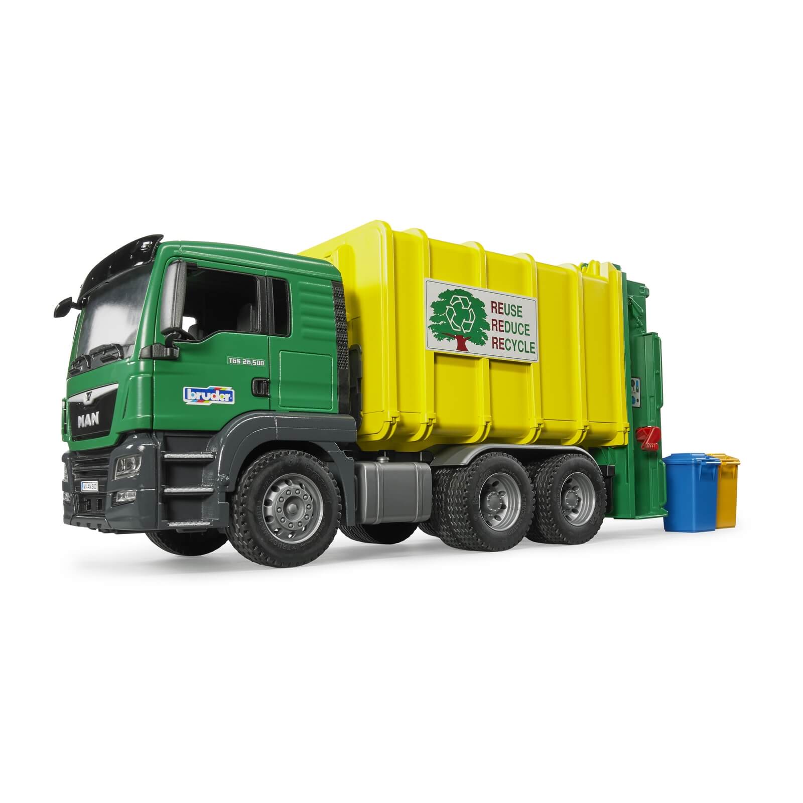 Bruder MAN TGS Rear Loading Garbage Truck Green - Jadrem Toys