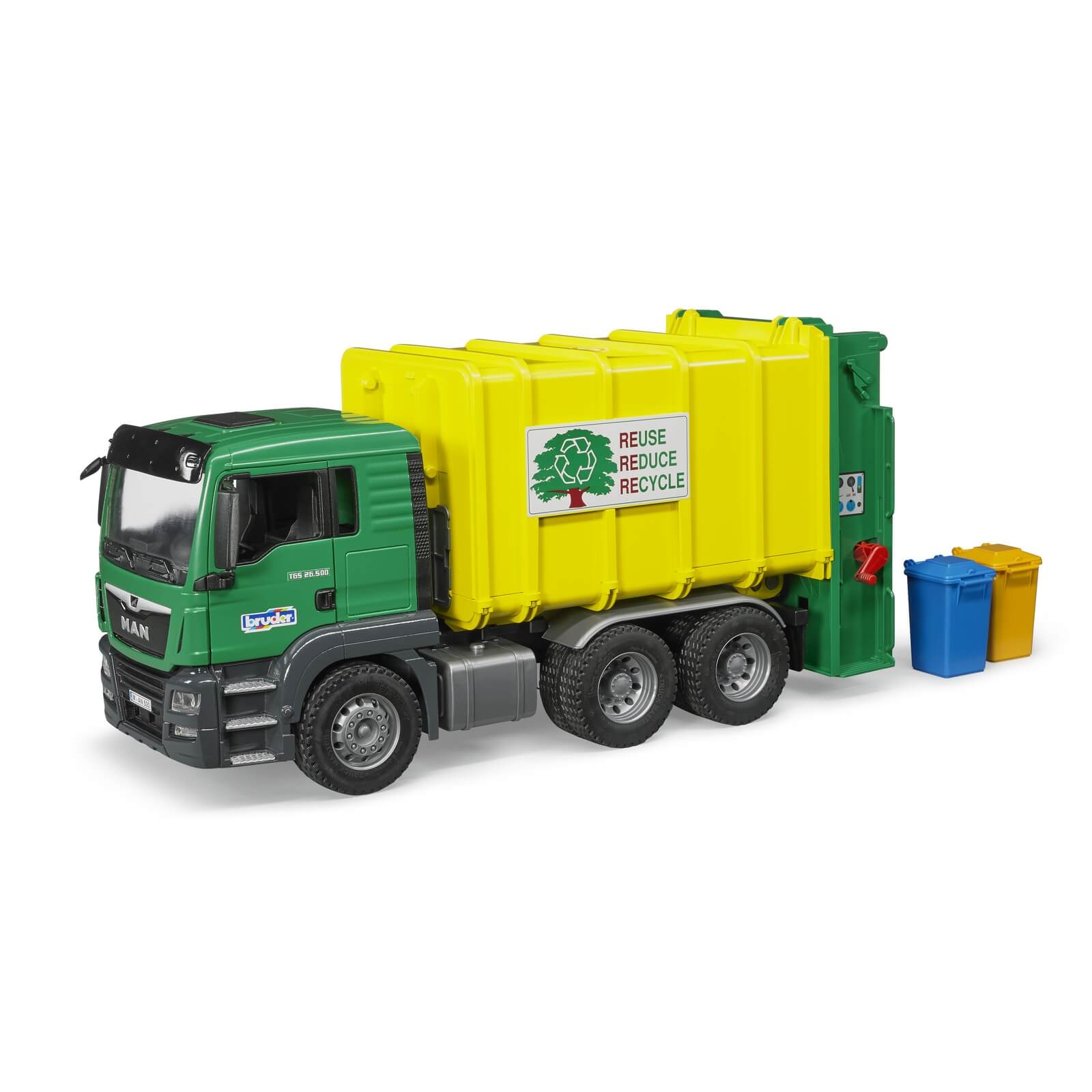Bruder MAN TGS Rear Loading Garbage Truck Green Jadrem Toys