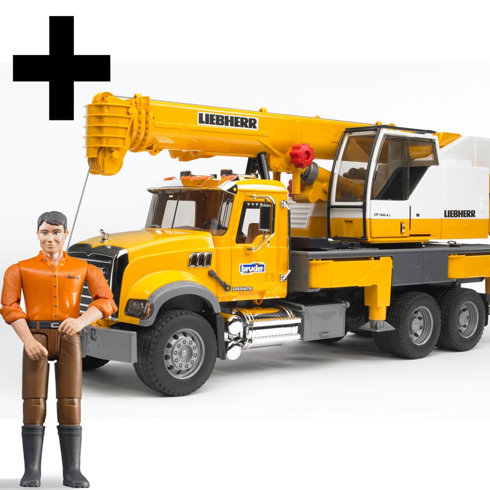 Bruder Mack Granite Crane Truck With Driver
