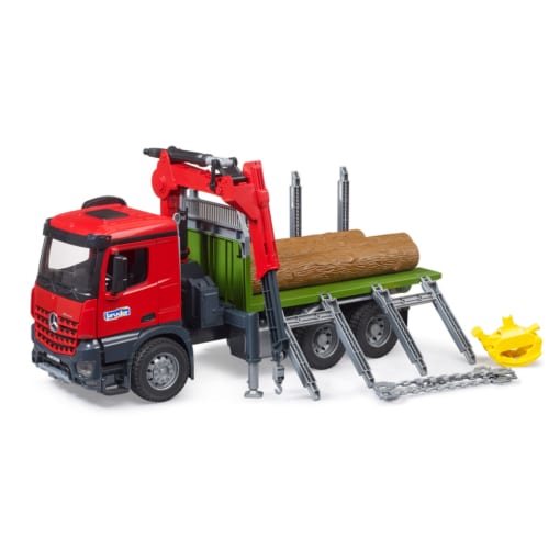 Bruder® Mercedes Arocs Timber Truck with Loading Crane and 3 Logs - Image 3
