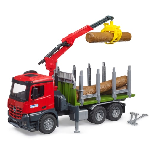 Bruder® Mercedes Arocs Timber Truck with Loading Crane and 3 Logs - Image 4