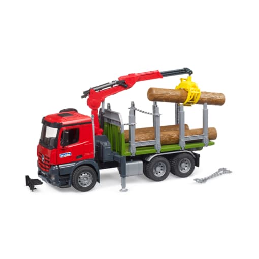 Bruder® Mercedes Arocs Timber Truck with Loading Crane and 3 Logs - Image 5