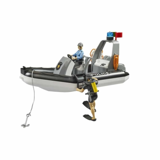 Bruder® RAM 2500 Police Pickup and Trailer with Boat and Figures - Image 4