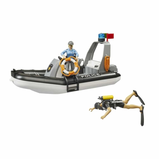 Bruder® RAM 2500 Police Pickup and Trailer with Boat and Figures - Image 5
