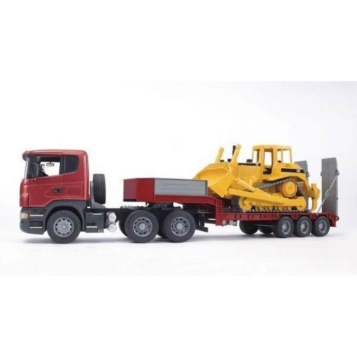 Bruder Scania R Low Loader Truck and CAT Bulldozer