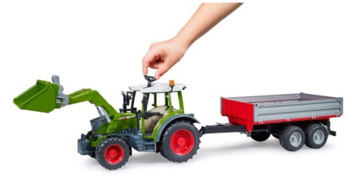 Bruder Toys Fendt Vario 211 with Front Loader and Tipping Trailer