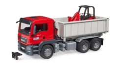 Bruder Toys MAN TGS Truck with Roll-Off Container and Schaeff Compact Loader