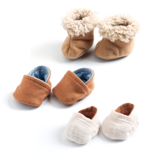 Djeco 3 Pairs of Doll's Slippers