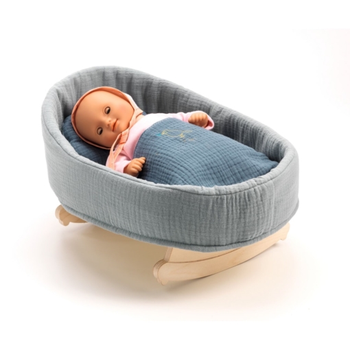 Djeco Blue Dream Doll Rocking Cradle