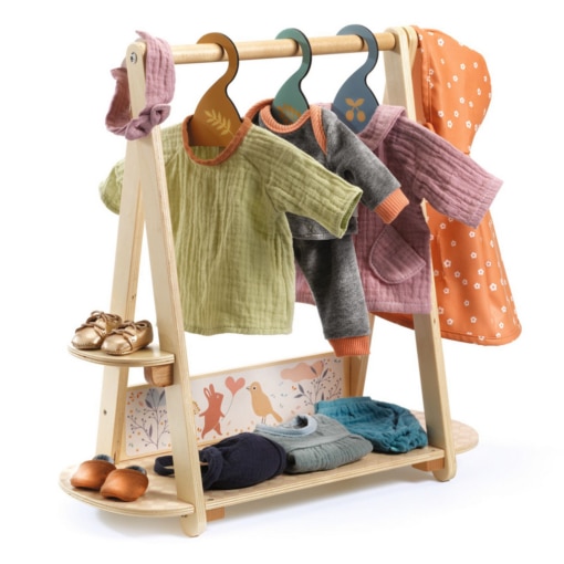 Djeco® Large Doll's Clothing Rack with Hangers - Image 3