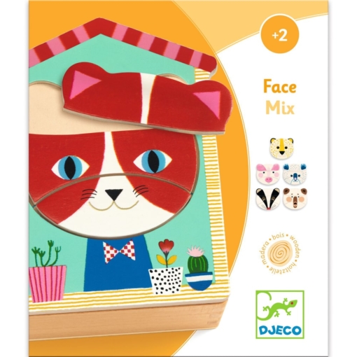 Djeco Face Mix Wooden Puzzle Set