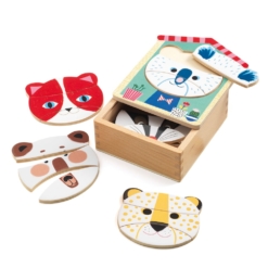 Djeco Face Mix Wooden Puzzle Set