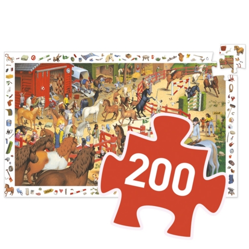 Djeco Horse Riding Observation Puzzle 200 Pieces - Image 3