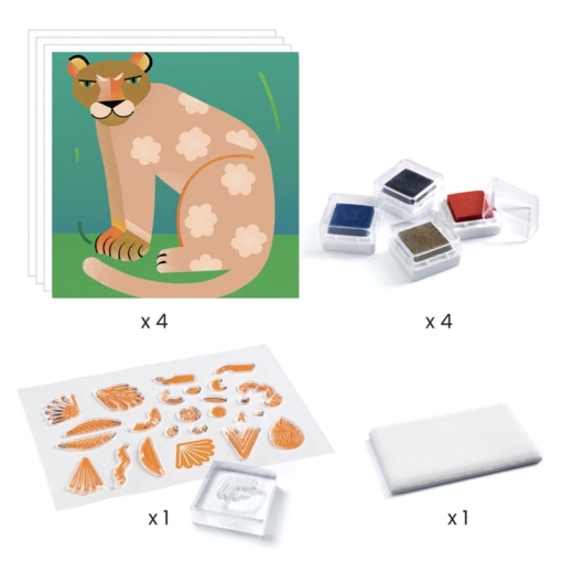 Djeco Patterns and Animals Clear Stamps