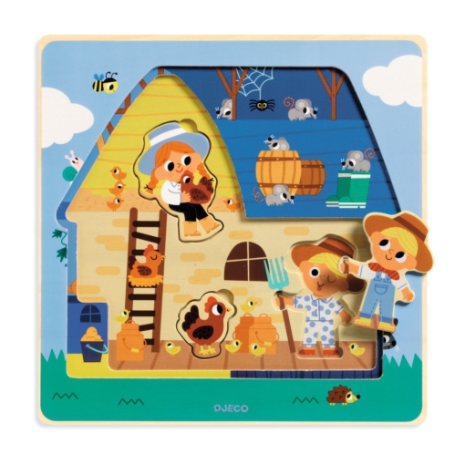Djeco The Barn 3 Layer Wooden Puzzle