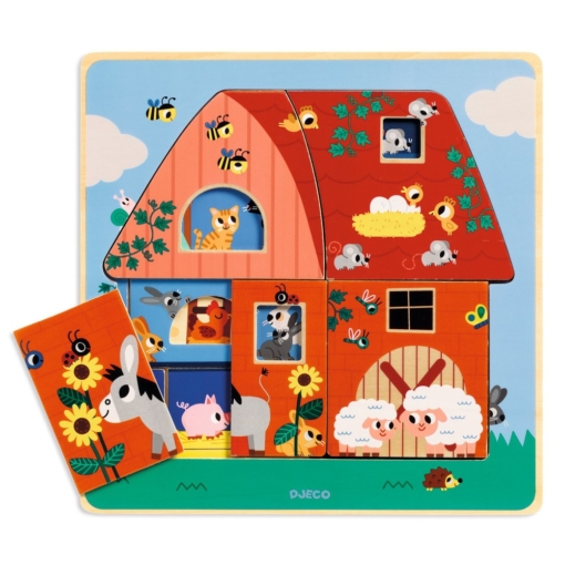 Djeco The Barn 3 Layer Wooden Puzzle