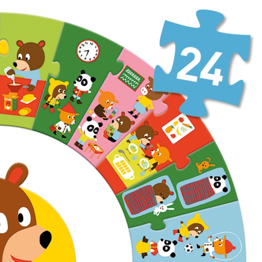 Djeco The Day 24pc Giant Circle Puzzle