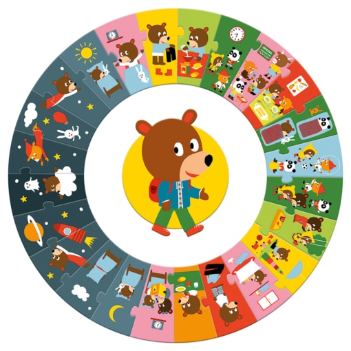 Djeco The Day 24pc Giant Circle Puzzle