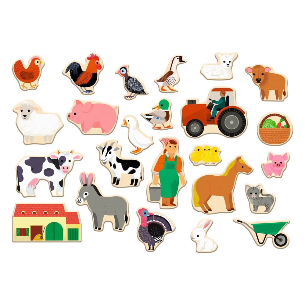 Djeco Wooden Magnetic Farmix Set