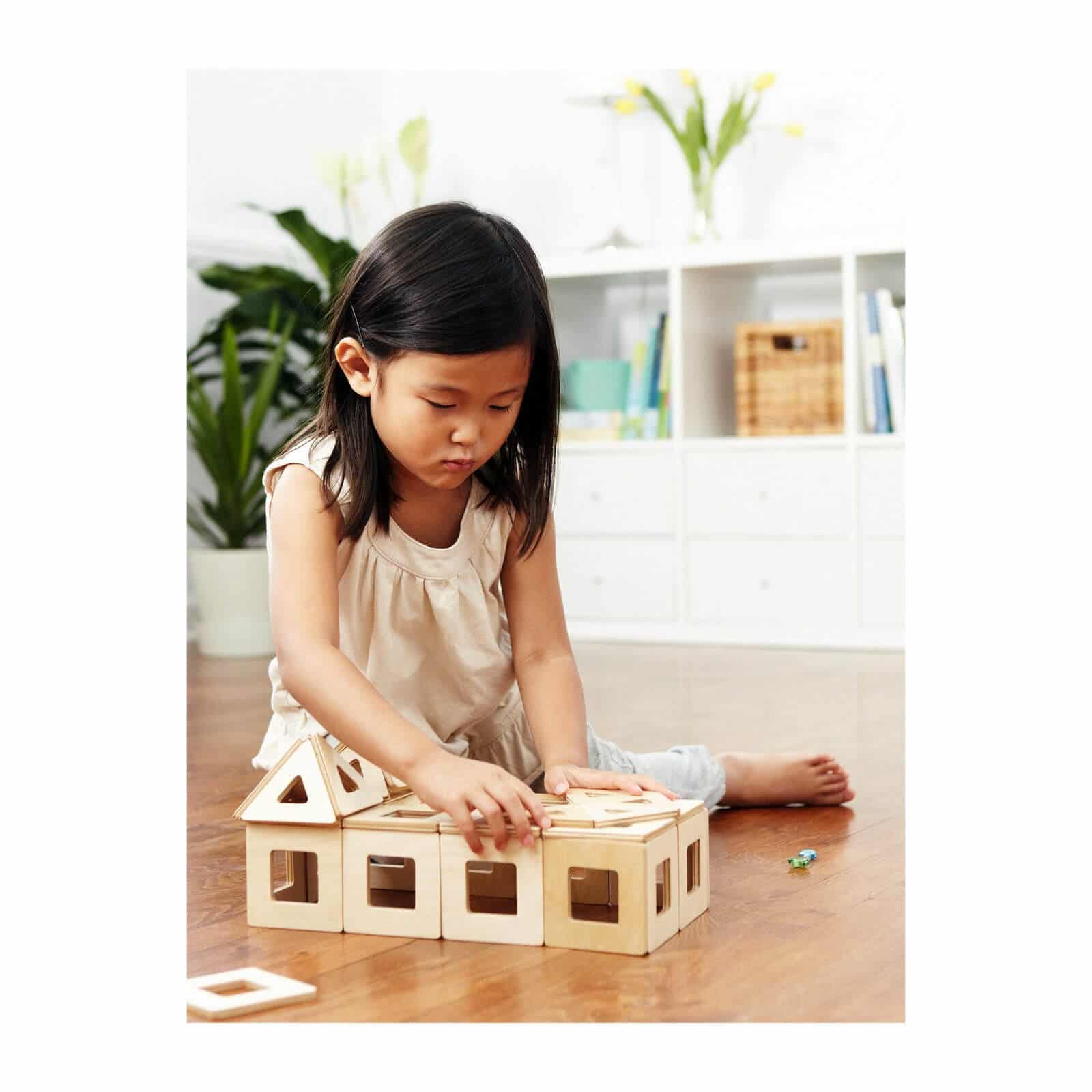 wooden magna tiles