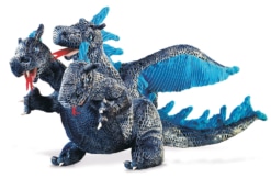 Folkmanis Blue 3 Head Dragon Puppet