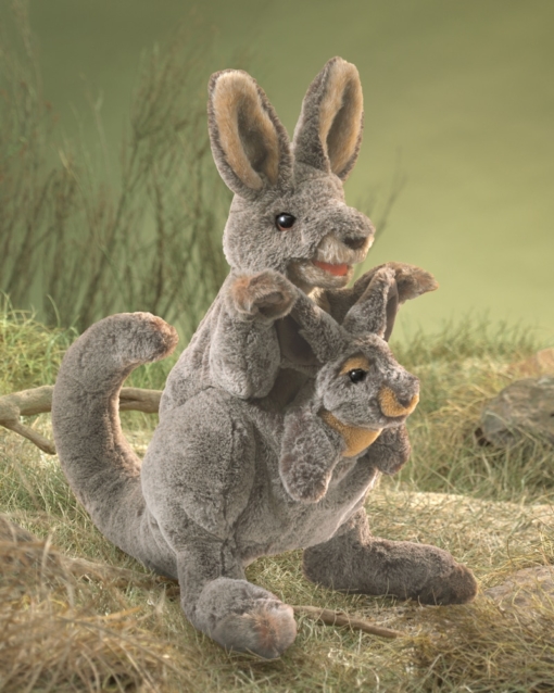 Folkmanis Kangaroo with Joey Puppet