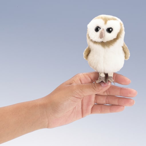 Folkmanis Pack of 4 Mini Barn Owl White Finger Puppets