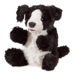 Folkmanis Small Black and White Dog Puppet