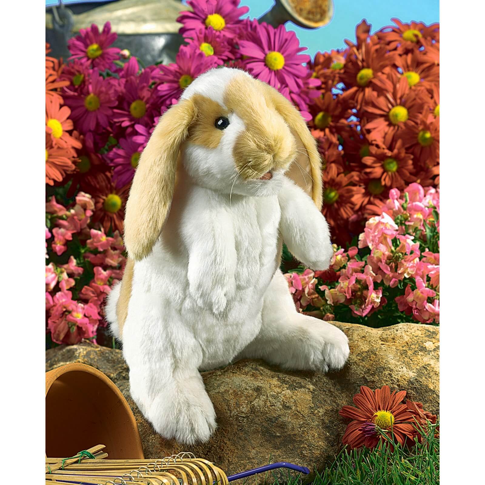 Folkmanis Standing Lop Eared Rabbit Puppet - Jadrem Toys