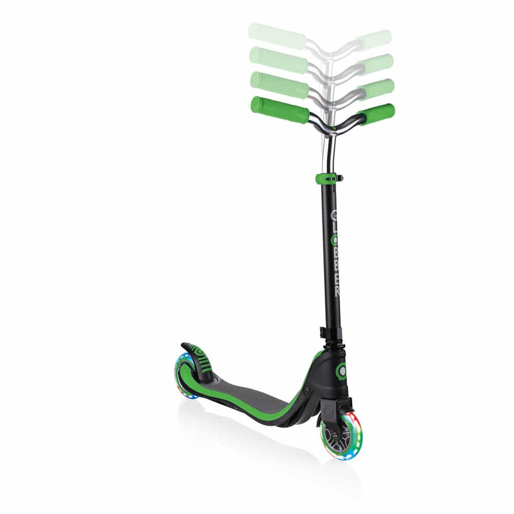 Globber Flow 125 Lights Scooter Black Green